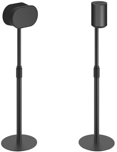 PUTORSEN Lautsprecherständer für SONOS Era 100 und 300 –Höhenverstellbar (68,2-106,8 cm) mit integriertes Kabelmanagement,Stabile Metallkonstruktion (5 kg Traglast),1 Paar (2 Stück),Schwarz