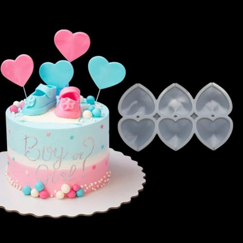 mostsom Lot de 2 moules à sucettes en silicone en forme de cœur pour chocolat, bonbons, fromage, outils de décoration de gâteaux (D _ cœur)