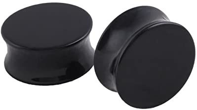 Stfery Tunnel Ohrringe Herren 3-30mm, 2 Stk Ear Tunnel Acrylic Set Schwarz Ohr Plug Tunnel Schwarze Runde Form