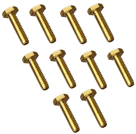 Tornillos M6 de latón macizo de 40 mm totalmente roscados DIN933 (paquete de 10)