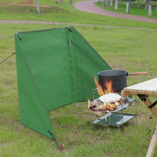 ZYWUOY Camping Windbreaks, Outdoor Camping Windbreak Wind Blocker Canvas Windscreen Patio Privacy Shield Shelter with Metal Poles(165x80x60cm)