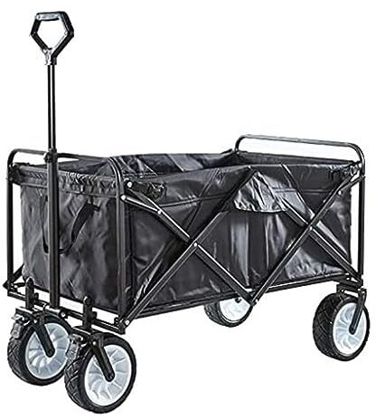 ZWQXZX Bollerwagen Faltbar Strandwagen Faltbollerwagen Outdoor Folding Utility Wagon Outdoor Camping Trolley Tragbarer Bollerwagen Mit Bremse Garden Utility Truck Transportwagen Handwagen