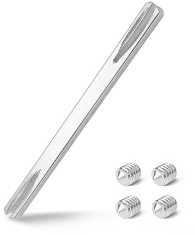Drückerstift Vierkantstift 8 mm X 120mm für Türgriffe - Vierkant für Drückergarnitur Türdrücker, Beidseitig Gefräst, Anwendbar auf Türgriffe Innentüren Zinkiert, mit 4 Stk. M6 Innensechskant Schrauben