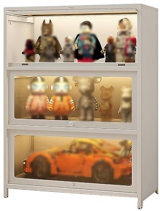 Acryl-Bücherregal/Vitrinen Für Sammlerstücke, Glasregal-Display, Kuriositätenschrank, Schwarzes Bodenstehendes Glas-Bücherregal, Trophäenvitrine, Für Wohnzimmer Und Arbeit,White-70*35*106.2CM