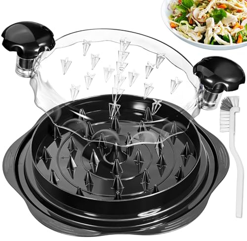 Chicken Shredder, 25cm Visible Chicken Breast Shredder Tool Twister Mince Masher with Brush, Meat Shredder Mince Masher | Heat Resistant, BPA Free, Anti-Slip & Dishwasher Safe, Ergonomic Handle