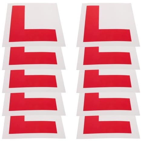 ULTECHNOVO Reflective Adhesive Learner Driver Sticker 6.89 Inch Removable L Plate for Cars Motorbikes Scooters New Drivers Safety Sign