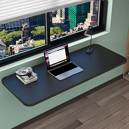 Morlinca Escritorio Plegable Pared, Mesa Plegable de Comedor, Escritorio Abatible Abatible Ahorro Espacio, Mesa Cocina, Escritorio Flotante para Dormitorio, Estudio, Comedor,Negro,60x30cm