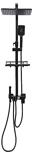 Duschsystem Regendusche Duschpaneel Massage Duschset Duscharmatur mit Handbrause Startseite Edelstahl Duschsäule,70-115cm verstellbare Duschschiene