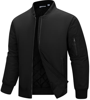 33,000ft Bomberjacke Herren Wasserdichte Übergangsjacke Leichte Steppjacke | Winddicht Gefüttert Jakce Herren Fliegerjacke Pilotenjacke Sportjacke mit 4 Taschen Winterjacke für Wandern, Golf, Arbeit