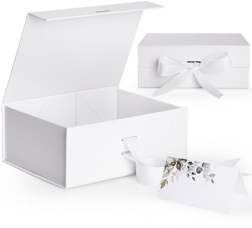 Caja de Regalo con Tapa 22 * 16 * 8.8cm, GeeRic Cajas de Regalo Magnéticas con Tapas MagnéTica y Cinta, para Embalaje de Regalos de Bodas y CumpleañOs Navidad