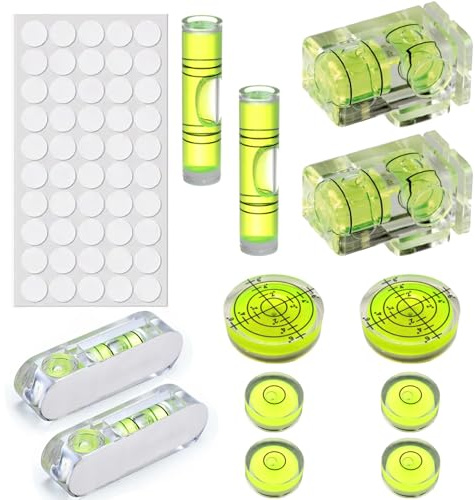 AMSNINK 13 Stück Mini Wasserwaage, Runde Libelle mit Präzisions-Levelblase für Kamera-Stativ, Camping-Ausrüstung und Heimwerkerbedarf