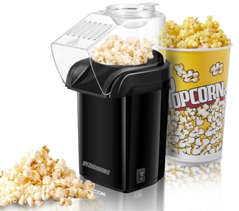 HYZHANHONG Mini Popcorn Maker, Portable Popcorn Maker, Air Popcorn Maker, Fast And Easy-To-Use, for Families with And Parties,Black