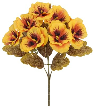 Bunte künstliche Stiefmütterchensträuße, pflegeleichte Seiden-Blumendekoration für den Innenraum, saisonale Tischarrangements, volle Blüten, Stiefmütterchen, Party-Dekorationen