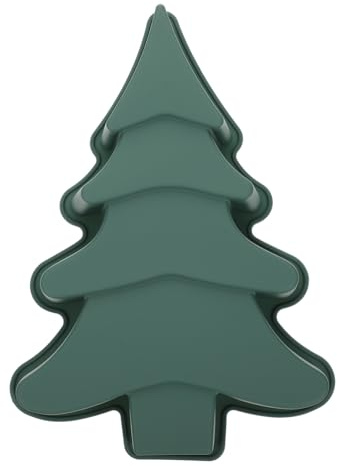 MUELODSIC Grüne Silikon Kuchenform Weihnachtsbaumform Antihaft Backform DIY Süßigkeitenform Robust Waschbar Für Zuhause und Profi Backzubehör Festliche Tortendekoration