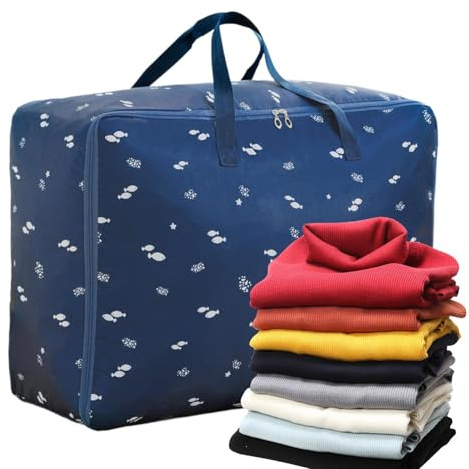 Fyrdyn Bolsas De Almacenamiento Para Edredones Con Cremallera | Organizador De Almohadas,Bolsa De Almacenamiento Plegable Con Cremallera Para Organizar Ropa Sábanas Y Edredones Ahorrando Espacio
