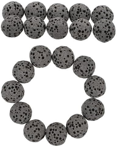 HEATSHAKING 39 Piezas de Piedra Volcánica para Aromaterapia Aceites Esenciales, Decoración Elegante y Ambiente Relajante para Hogar, Collar Aromaterapia