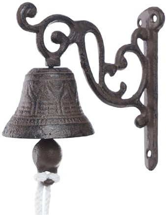 awolsrgiop Schiffsglocke Vintage aus Gusseisen, 13.5x13.5cm Wandglocke für Dekoration & Türklingel, Nautische Dekoration mit Lautem Klang für Bar Garten Eingang, Bronze