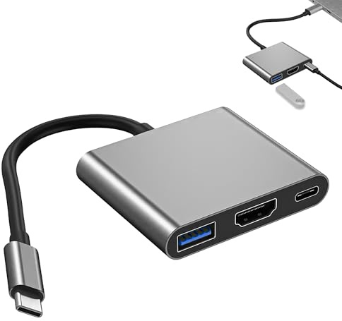 Bansusu 1Pc USB C to HDMI Adapter, Type C Hub Converter to 4K HDMI Output | 100W PD Fast Charging and USB 3.0 Port,USB-C Digital AV Multiport Adapter for iPad Pro MacBook Pro/Air and More USB-C Devices