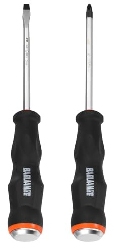 HARFINGTON 2Pcs Magnetic Screwdriver Set SL7/PH7 x 125mm CR-V Steel Go-thru Phillips Slotted Screwdrivers with Striking Cap for Industry and Automobile Repair