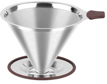 Kellegour Filtre à Café en Acier Inoxydable,Filtre à Café Réutilisable Permanent en Acier Inoxydable Manuel,Goutteur de Café RéUtilisable,Sans Papier,pour la Préparation Manuelle du Café