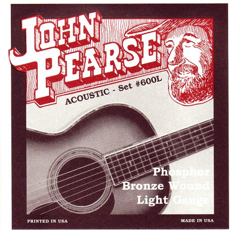 John Pearse Strings® 600 L för akustisk gitarr – fosforbrons sår – ljusmätare 12-53
