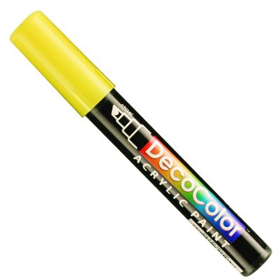 UCHIDA 315-C-5 Marvy Deco Color Chisel Tip Acrylic Paint Marker, Yellow