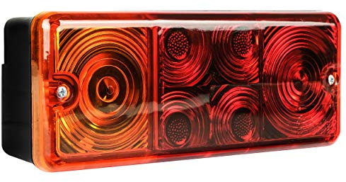 LAS 10128 Universal Rückleuchte Anhänger, Dreikammerleuchte, für Rechts und Links, für Horizontal und Vertikal, Schwarz