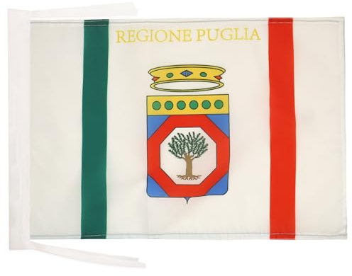 AZ FLAG Flagge Apulien 45x30 cm Italienische Polyester 100D Kordeln | Für innen und außen dekorative Flagge Puglia doppelte Nähte und verstärkte Kanten mit Schnüre 100D Polyester