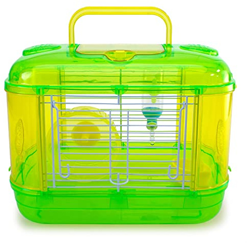 Arquivet Cage Gomera för små gnagare -33 x 21 x 24,5 cm - Hus med hjul för Hamsters - Inkluderar olika tillbehör - Tillverkad av plast med handtag för transport