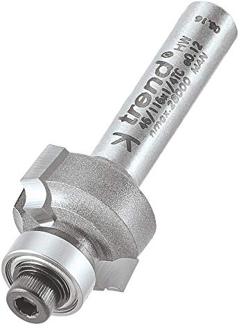 Trend Bearing Guided Ovolo Router Cutter, 2mm Radius, 1/4 in Shank | Creates Clean Ovolo Profiles With Two Bearings For Stable Routing And TCT Cutting Performance, 46/116X1/4TC