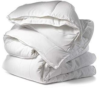 IlGruppone 2 Piumino Singoli 4 Stagioni in Vera Piuma d’Oca 90/10 – 2 Piumini Unibili con Bottoni – Termoregolante e Traspirante – Raso di Cotone Bianco – 1 Piazza 155x200 cm
