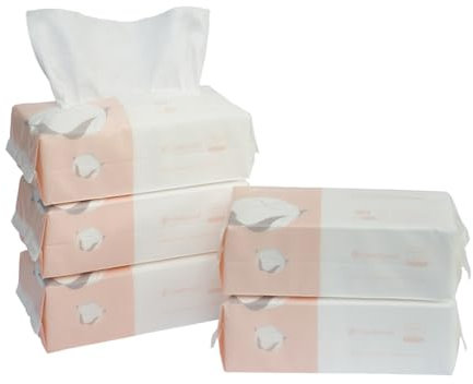 Careboree Extra Thick Dry Wipes, 100% Pure Cotton, 400 Count (5 Pack)