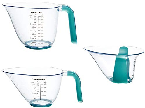 KitchenAid KO298OSAQA Gourmet Measuring Jugs, Set of 3, Aqua Sky