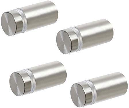 Standoff Screws for Wall Mount Acrylic Picture Frame Hardware 1/2 x 1 Aluminum Silver Finish Nails for Acrylic Glass Sign Holder 4 Pcs