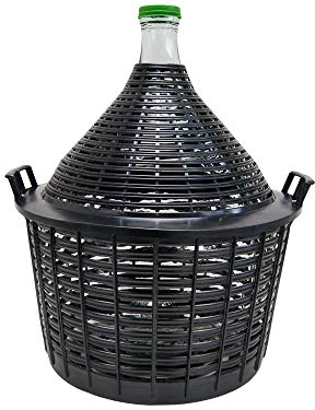 Weinballon Glasballon in Einem Plastikkorb - extra Qualität - italienisches Glas! Made in Italy!! (20 Liter)