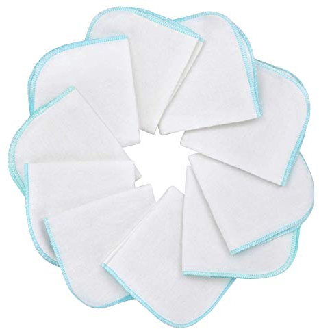 Molton - Paños de franela para bebé (10 unidades), color blanco