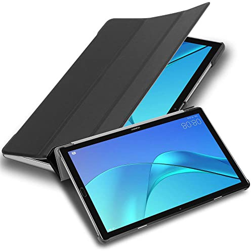 Cadorabo Hülle kompatibel mit Huawei MediaPad M5 / M5 PRO (10.8 Zoll) Tablethülle mit Auto Wake Up aus Kunst Leder Klappbare Cover Hülle für Huawei MediaPad M5 / M5 PRO (10.8 Zoll) Tasche in Schwarz