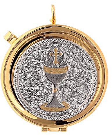 Holyart Versehpatene zweifarbigen Messing Kelch und Hostie 5cm