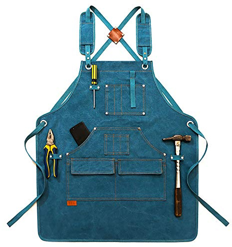 aolaso Canvas Tools Apron Schürze aus Segeltuch, blau, Einheitsgröße