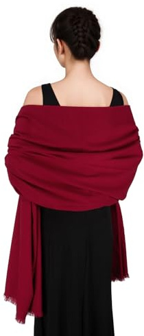 SWAT PANY Estolas Chal Rojo Mujer Fular Bufandas Pañuelos Invierno Estolas para Bodas y Vestido Fiesta