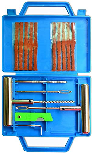 üBon Reparationssats för kraftigt däck – T-handtag däckpluggset, fixera punkteringar på språng för bil, skåpbil, cyklar och lastbilar med förvaringslåda