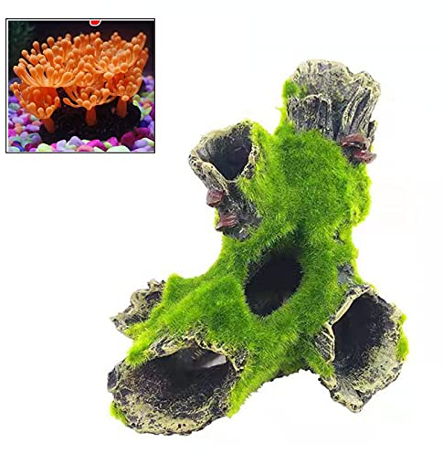 Riveryy Höhle Aquarium-Dekoration, 1 Stück Dekoration für Aquarien, dekorative Wurzel für Aquarien, Fischtank, für die Dekoration von Aquarien aus Fischhaut von kleinen Garnelen (16 x 10 x 7 cm)