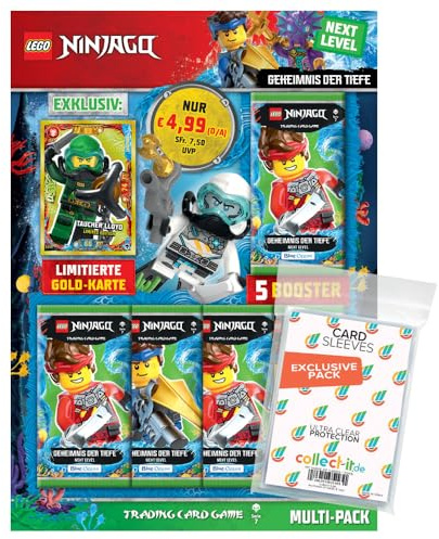 Bundle mit Blue Ocean - LEGO Ninjago 7 Next Level Trading Cards - 1 Multipack + Exklusive Collect-it Hüllen