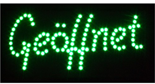 Miobo LED Schild Leuchtschild GEÖFFNET OPEN Dönner Kebab Bar und viel mehr Reklame LEUCHTREKLAME Werbung versch.stylen (Geöffnet (grün))