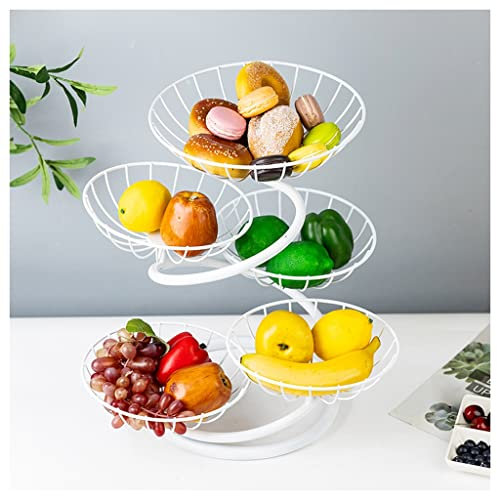 Cesta de frutas, frutero, frutero grande de metal de 5 niveles for mostrador, frutero desmontable, fruteros elegantes Soporte de almacenamiento de frutas for refrigerios, cesto de frutas (Color : Gold