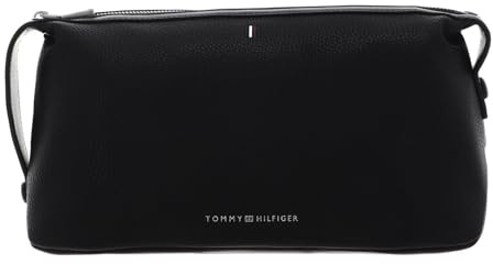 Tommy Hilfiger Men'Sth Central Kulturbeutel, PU, Schwarz, Einheitsgröße, Schwarz, Einheitsgröße, TH CENTRAL Kulturbeutel PU