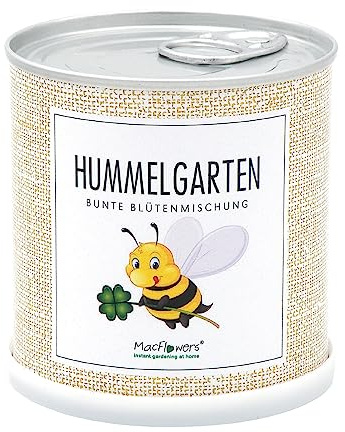 MacFlowers® | Kleines Anzuchtset mit bunten Schmuckkörbchen | Hummelgarten | Nachhaltiges Geschenk mit 3 Sorten Cosmea in intant Gardening Blumendose