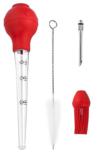 4 Piece Set Turkey Seasoning Pump baster Syringe | with Cleaning Brush Barbecue Tool for cooking Turkey Beef Steak BBQ