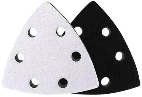 Lot de 2 patins abrasifs triangulaires auto-agrippants auto-agrippants auto-agrippants à 6 trous 93 x 93 x 93 mm