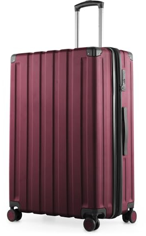 Hauptstadtkoffer Q-Damm - Großer Hartschalenkoffer, TSA, 4 Rollen, Check-In Gepäck mit 6 cm Volumenerweiterung, 78cm, 133 Liter, Burgund